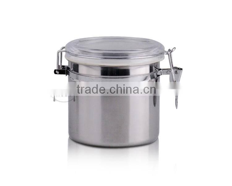 3PCS stainless steel canister set screw lid canisters