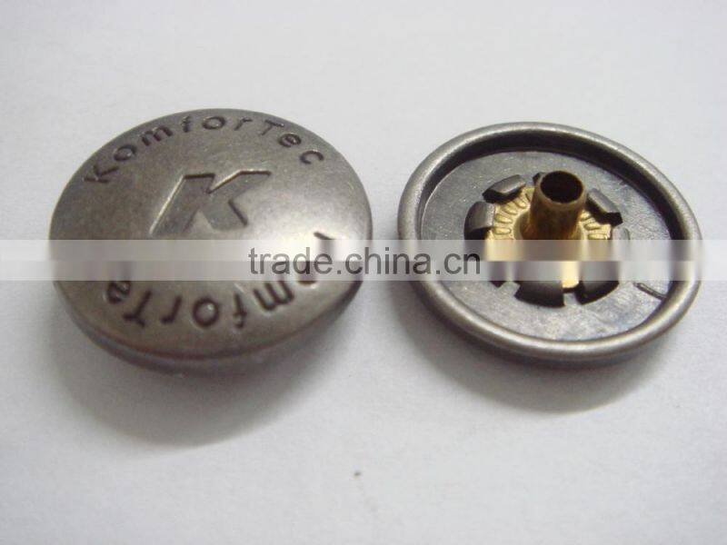 18mm custom design metal silver snap button shirts