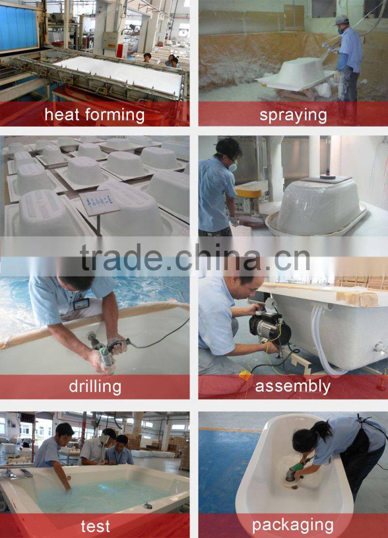 150cm skirt panel massage bathtub with carving square shape B25515W-1WT1