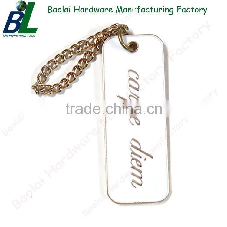 Rectangle enamel metal tag with ball chain for sell