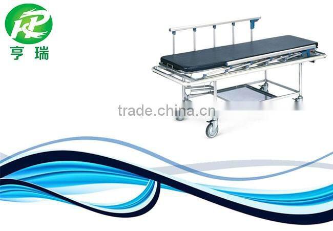 Hospital emergency stretcher patient transport trolley with side rails
