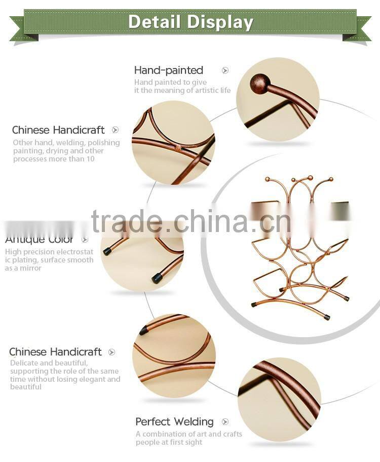 ornaments style home decoration six bottles of wine iron mount rack