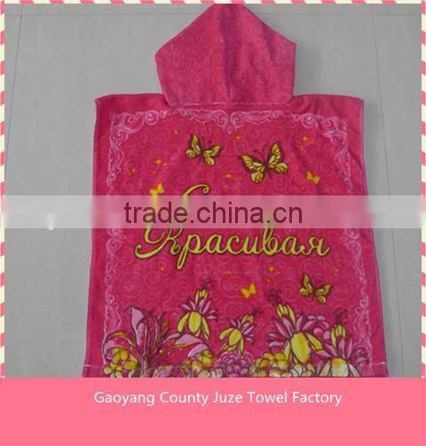 100% cotton poncho hooded towel for children