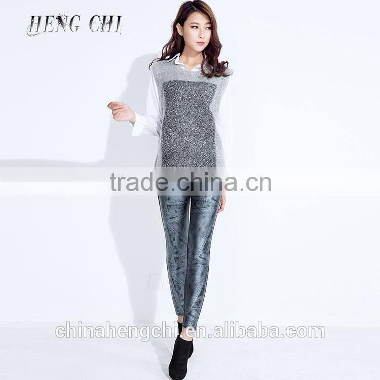 2016 fashion shiny sexy leather leggings pants