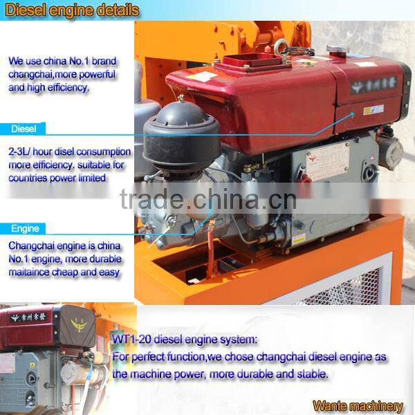 WT1-20 clay tiles making machine Interlock Block Making Machine