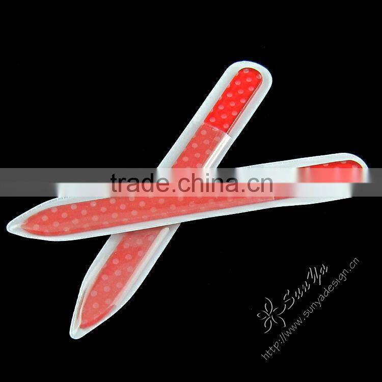 Glass nail file with flower printing