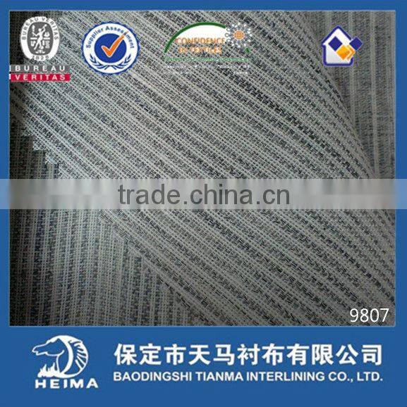 wholesale wool hair interlining fabric 9807/front reinforcement suits canvas