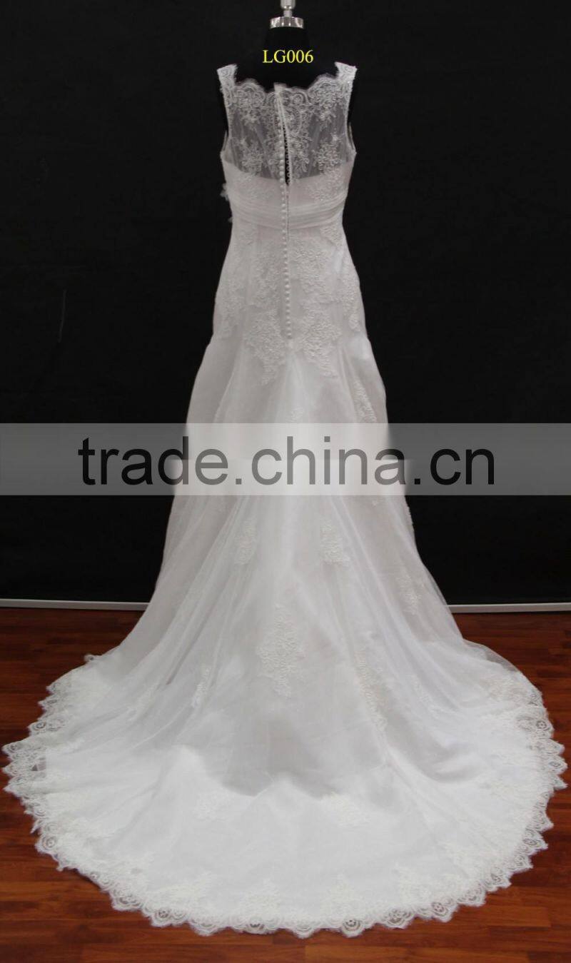 2016 new french lace small A-line wedding dress with hand-made flower