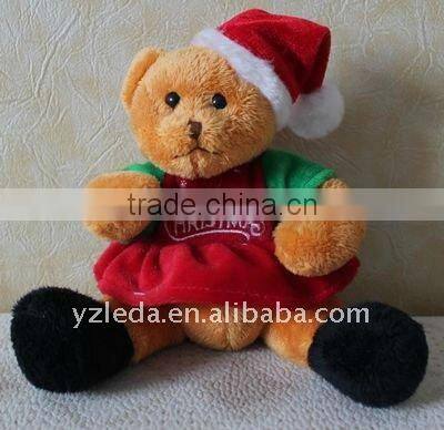 Dressed Christmas Teddy Bear / Stuffed Bear with Cap