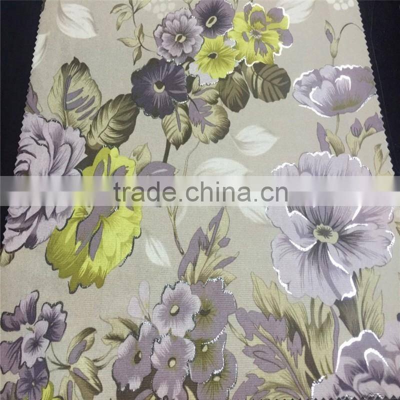 silver velvet paper printing on FDY for sofa textile china wholesale