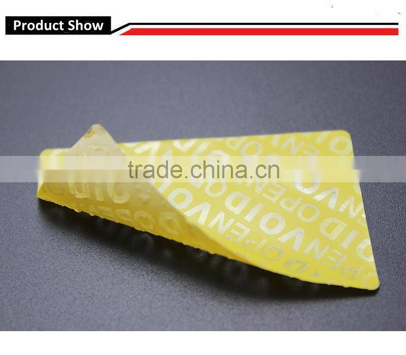 Non residue tamper evident VOID label security label