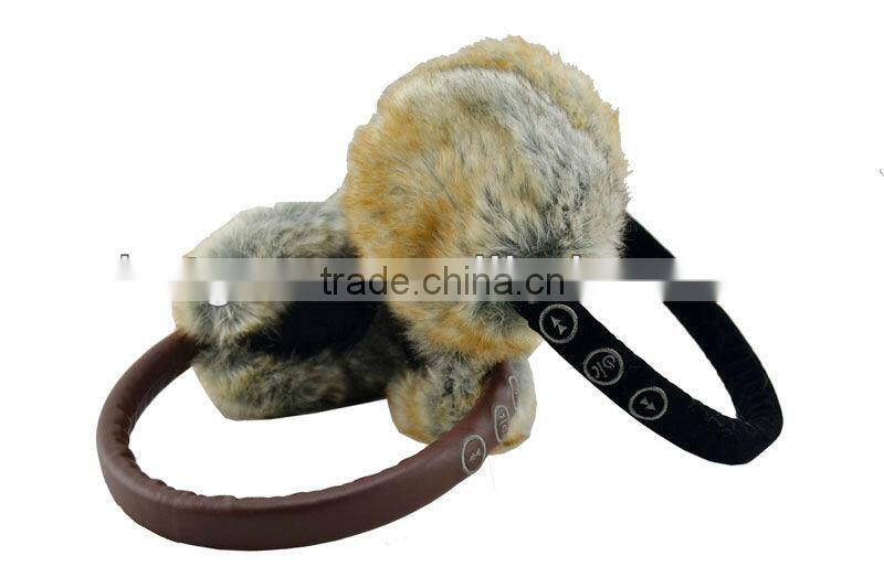 Newest hot-sale soft fur earmuffs with bluetooth headphone