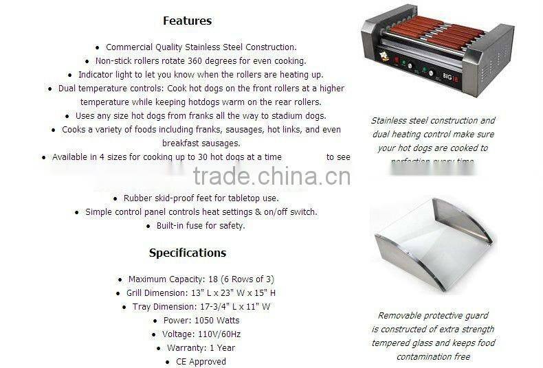 Electric hot dog roller 6 rollers