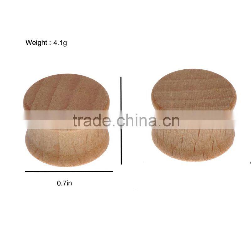 7 Pairs Organic Wood Saddle Plug Ear Plug Earlet Flesh Tunnel - Available in Size 8mm - 20mm