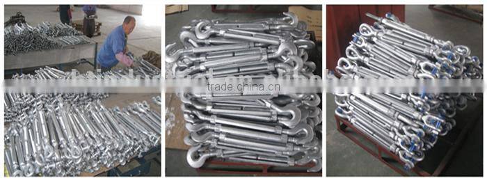Supply drop forged construction lashing turnbuckles with hook and eye
