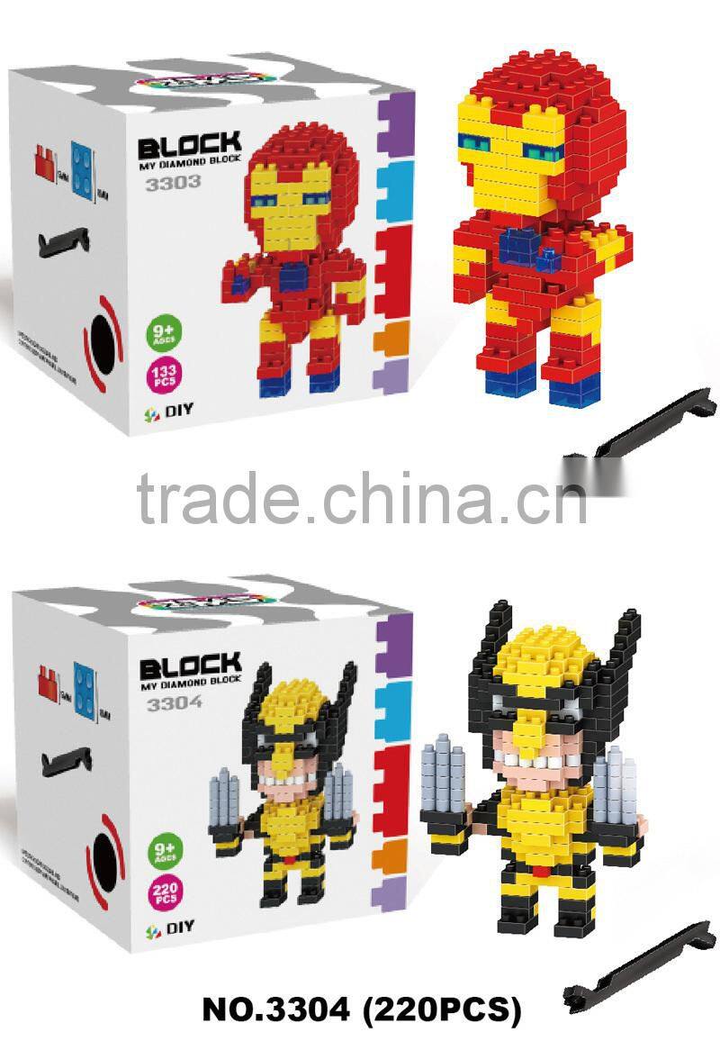 HOT ! 220pcs Super Hero Series Mini figures Nano Building Blocks For Kids