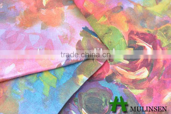 Mulinsen Textile Woven Digital Printing 100% Polyester Satin Fabric Price Competitive