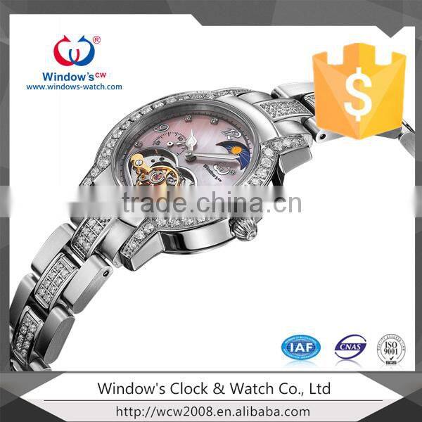 Hot stainless steel japan mechanical automatic movement watch