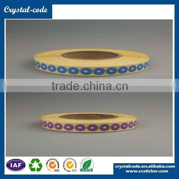 Color changing self adheisve low temperature label for milk