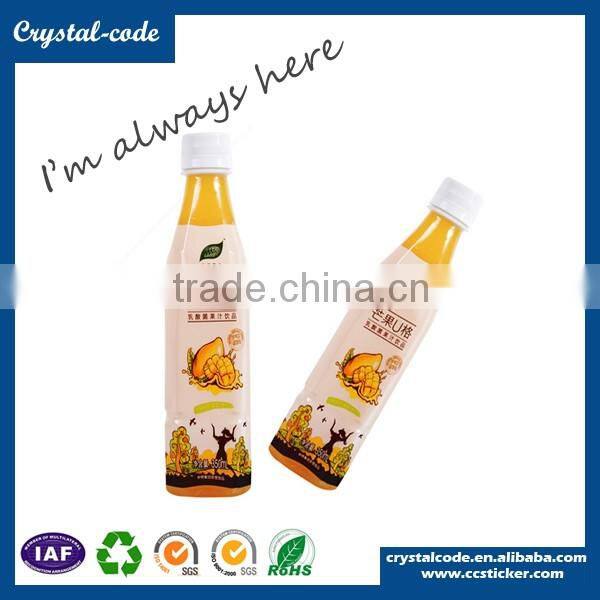 Shrink waterproof roll glossy colorful printing bottle label sticker