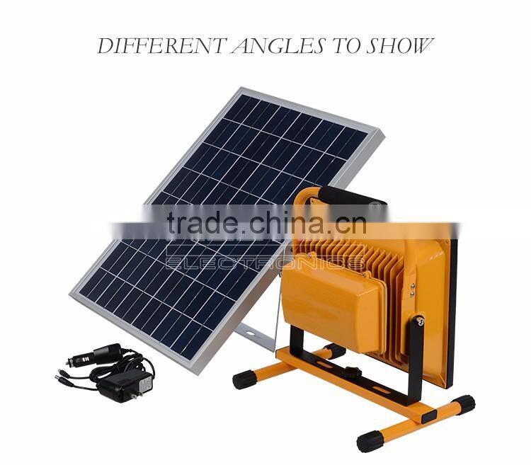 50w portable outdoor movable solar rechargeable led flood light