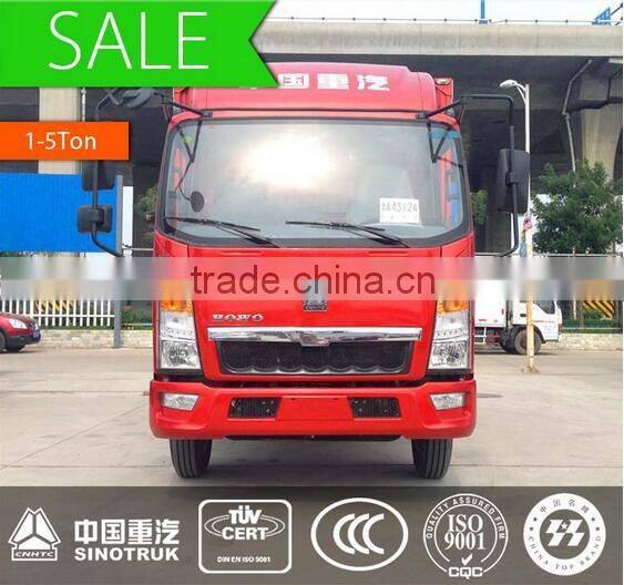 China Sinotruk HOWO 4*2 mini cargo truck 1-5 ton