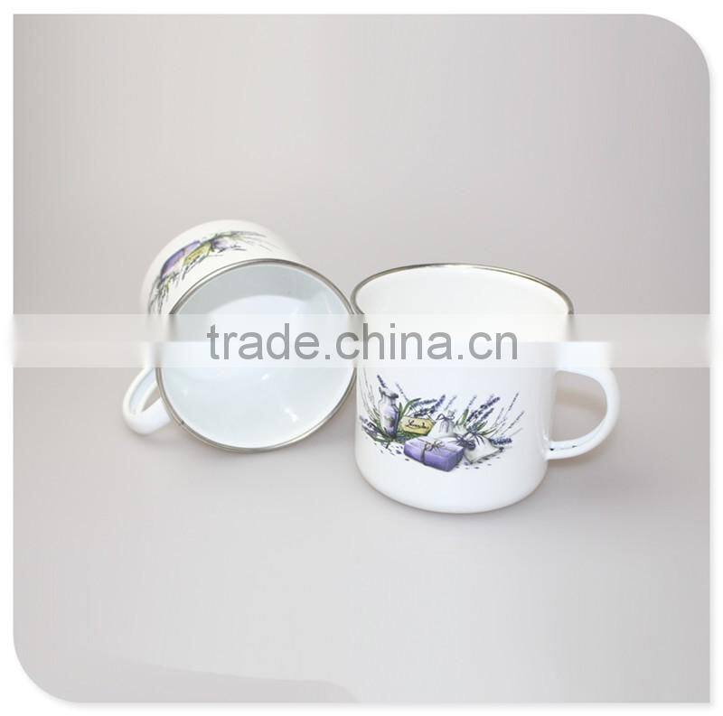 Low MOQ enamel camping mug wholesale , home goods coffee mugs