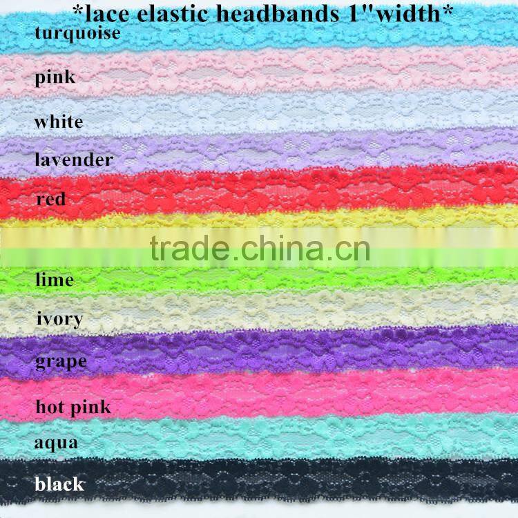 Hot-selling 8cm width lace elastic hair bands -stretchy elastic trim -decorative lace trim