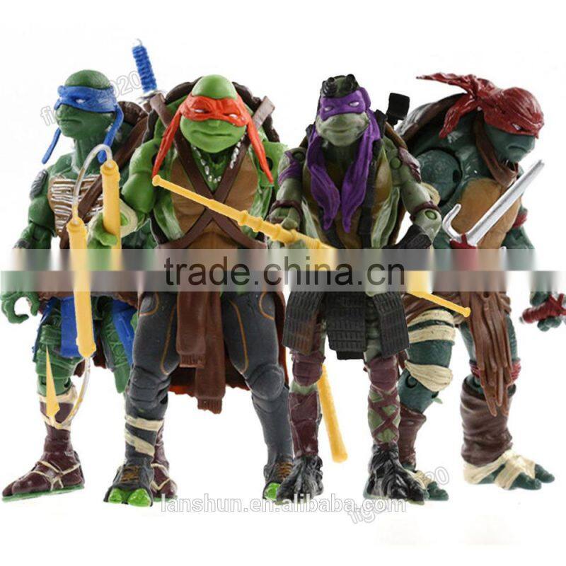 4x Teenage Mutant Ninja Turtles TMNT Da Vinci/Raphael/Mikey/Donatello 5" Action Figure Loose