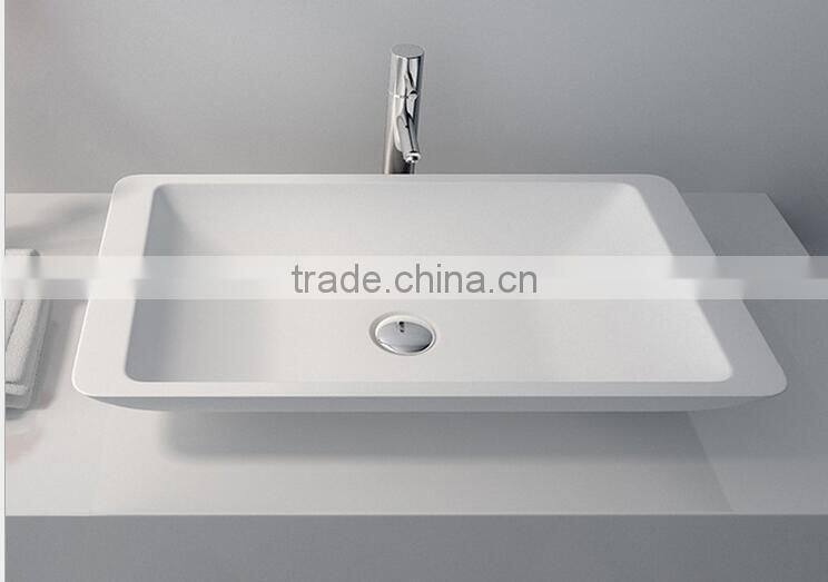 Hot sale acrylic solid surface basin/resin wash basin,Wall mounted acrylic solid surface wash basin