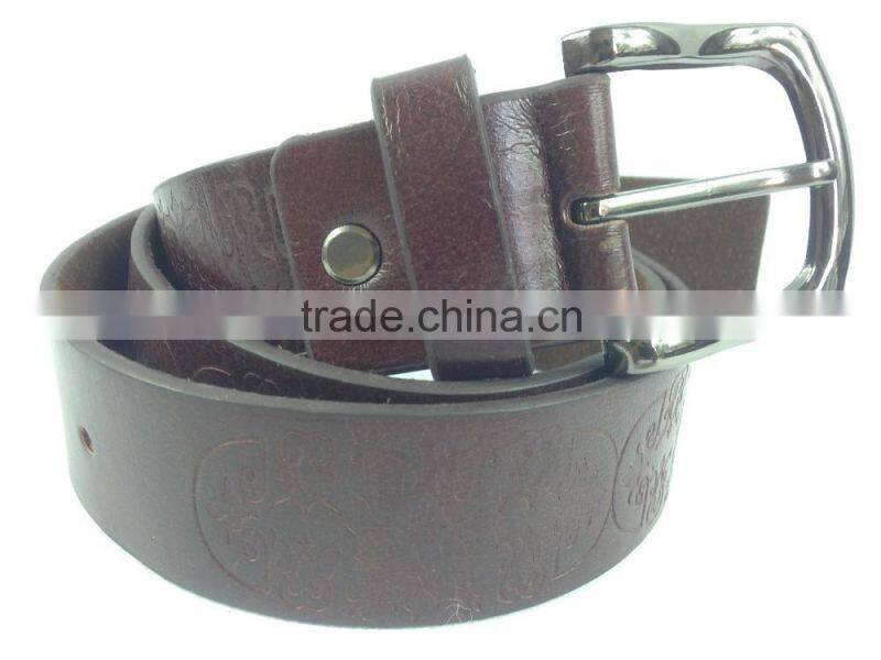 unsex high quality embossed pattern fashion belt for garment jeans