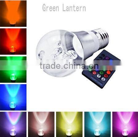 Colorful 3W RGB E27 Globe Crystal LED Bulb Light with IR Remote Control
