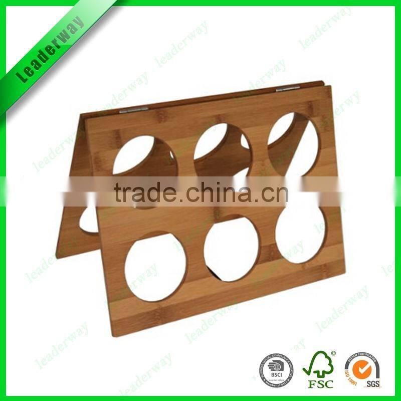 New design 3 bottle bamboo wine glass rack
