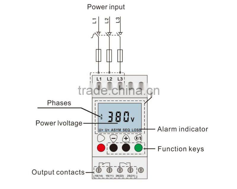 ME-JVR1000 Multifunction 3-phase sequence protection relay with counting and timing