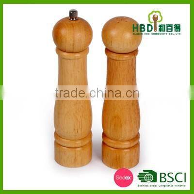 high qulity rubber wood salt&pepper mill bottle /spice mill