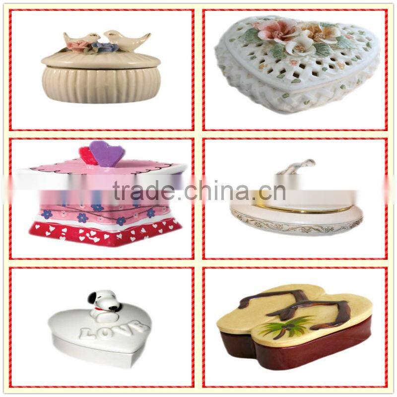 Present box shape ceramic gem stone box wholesale