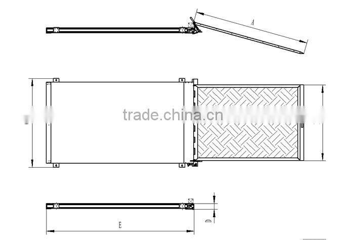 Handicap disabled Manual Wheelchair Ramp Slope for City Bus with CE certificate