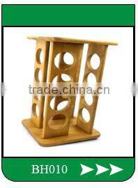 BH010/ 2016 Rolling Up Revolving Organic Bamboo Spice Jar Rack