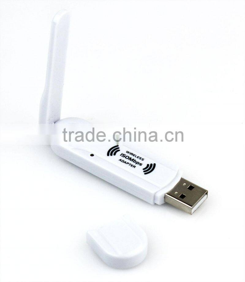 150Mbps WiFi wireless Network LAN Card Adapter USB + Antenna White