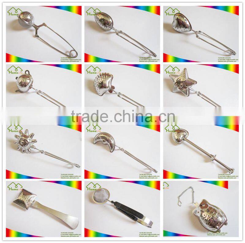 Hot sale plastic handle Stainless steel tea ball strainer