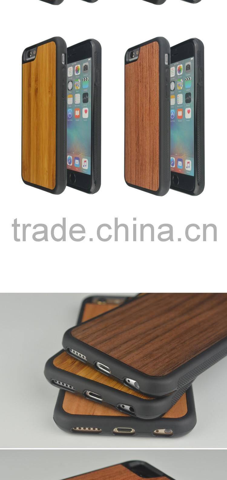 New Natural Material 360 Degree Protective Wooden+TPU Phone Case Cover For iPhone 6 6S 6S Plus