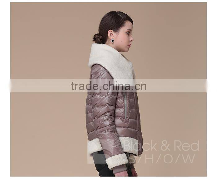 2015 winter fashion woman wear jacket with turn-down collar