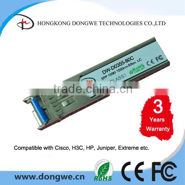 SFP Module, 155M, 1550nm, 150km, LC, Optic Module/Transceiver, Compatible with Cisco, HP, H3C etc