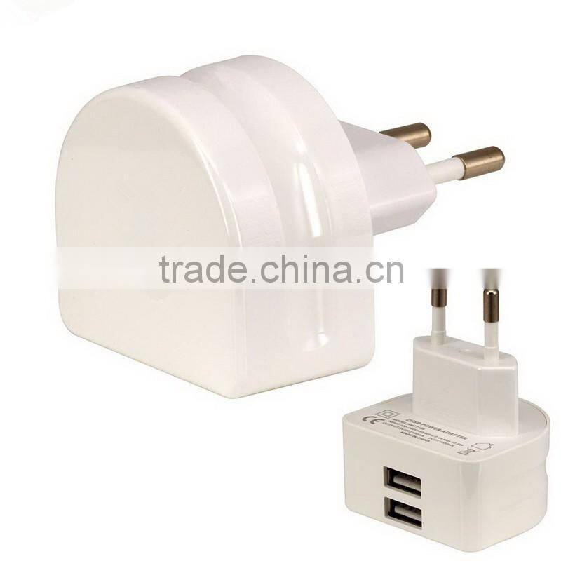 Super Fast 5V 2.1A EU 2 USB Port Micro USB Charger Wall Plug Mobile Phone Smart Charger Power Adapter for iPhone Samsung Tablet
