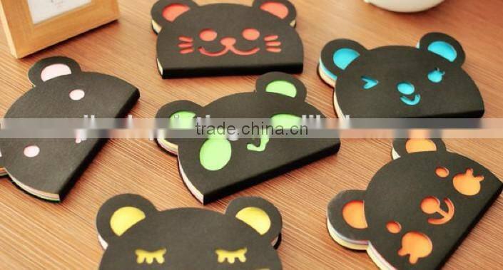Cute Cheap Animal Shaped Cover Memo Pad/ Wholesale Blank Paper Notebook