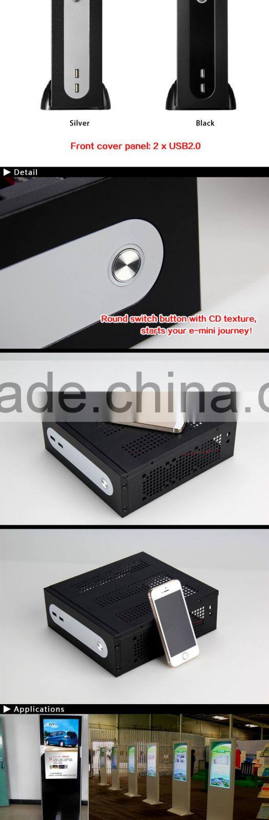 Realan G3 Thin Mini ITX Case With LR1007 120W DC Power Supply Module and 12V 5A AC Adapter