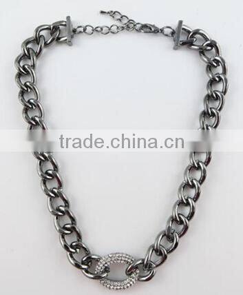 2016 Fashion Crystal Chain Necklace Chunky Statement Necklace With Rhinestone