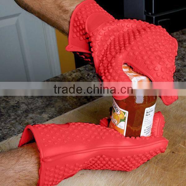 high quality food-grade microwave silicone five fingers rubber glove /silicone pot holder
