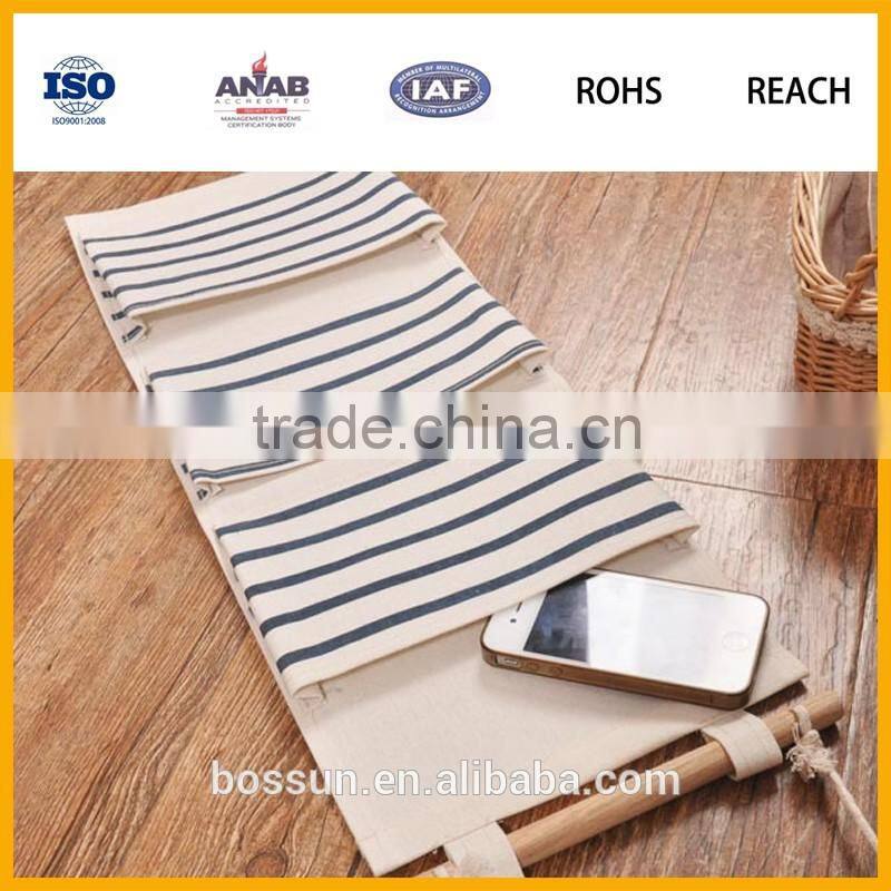 High Quality Low price 100% cotton Canvas Hanging bag Storage Bag wall organizer