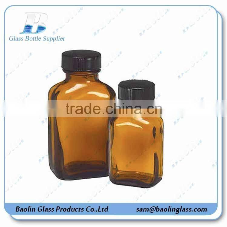 amber width mouth glass bottle for Pill
